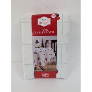 Holiday Time PEVA Tablecloth 70" Round Christmas Truck Design Chloride-Free Poly